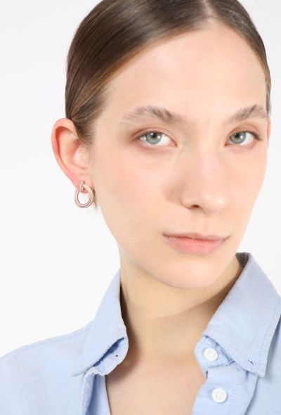 Tiffany & Co 18k Rose Gold & Diamond T1 Open Hoop Earrings - 2 Tiffany & Co 18k Rose Gold & Diamond T1 Open Hoop Earrings - 2