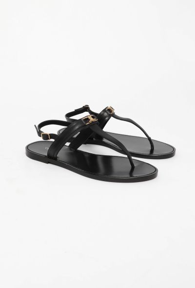 Céline Leather Triomphe Sandals Black - 2 Céline Leather Triomphe Sandals Black - 2