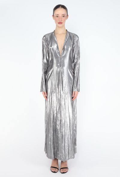 Issey Miyake 1996 Metallic Lamé Maxi Gown - 1