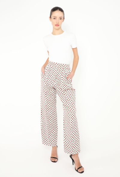 Saint Laurent S/S 1990 Floral Print Cotton Trousers - 1