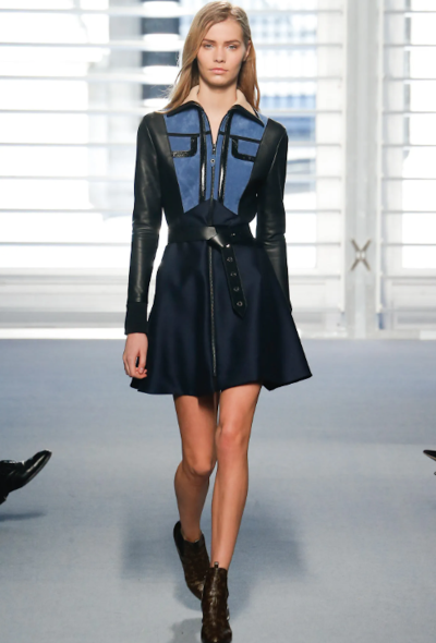 Louis Vuitton F/W 2014 Leather Trim Mod Dress - 2 Louis Vuitton F/W 2014 Leather Trim Mod Dress - 2