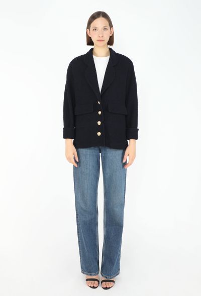 Chanel 1990 Navy Bouclé 'CC' Jacket - 2