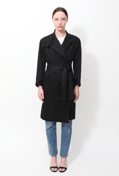                             Belted Wrap Trench Coat - 1