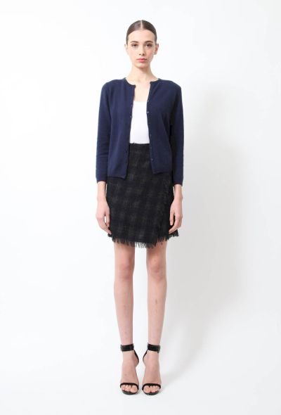                             Wool Plaid Wrap Skirt - 1