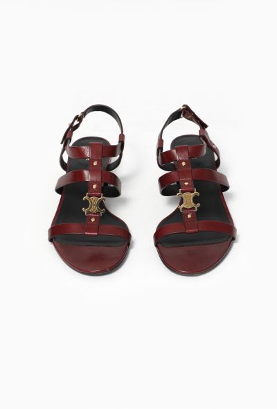 Céline 2023 Leather Triomphe Sandals Burgundy  red - 2 Céline 2023 Leather Triomphe Sandals Burgundy  red - 2