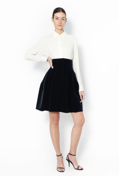                             Navy Velvet Corset Skirt - 1