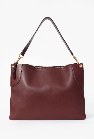 Céline Burgundy Tote Shoulder Bag - 1