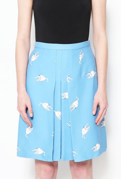 Miu Miu 2015 Cat Print Skirt - 2
