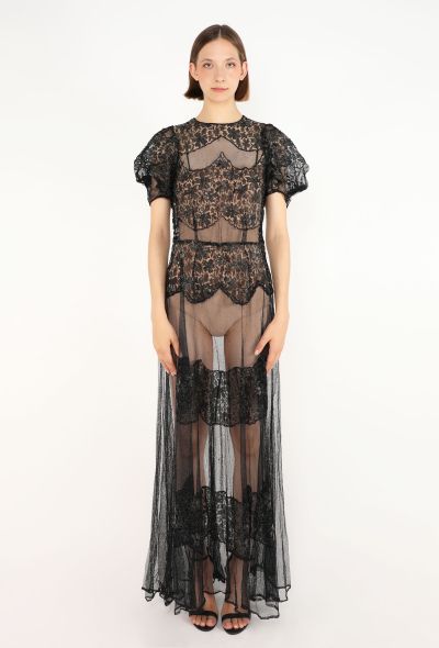 Antique Silver Lamé Lace Gown, 1930s - 1