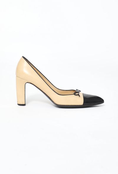                             Classic Two-Tone Bow Pumps - 1