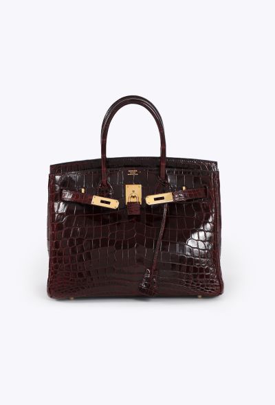 Hermès Exquisite Shiny Bordeaux Niloticus Birkin 30 - 2 Hermès Exquisite Shiny Bordeaux Niloticus Birkin 30 - 2