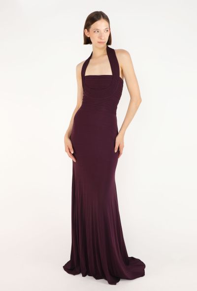 Hervé Leroux Draped Halter Gown - 1