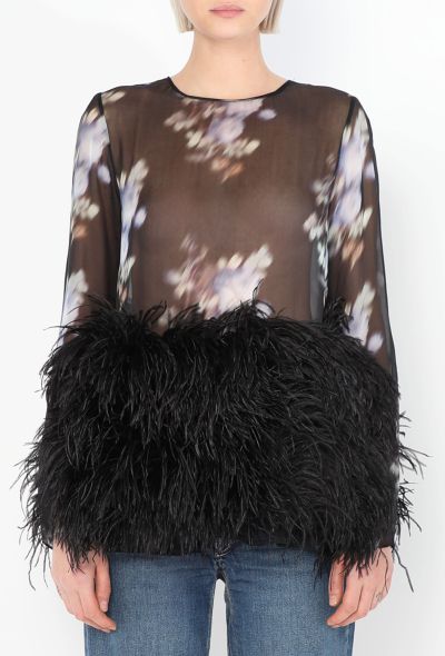 Peter Som F/W 2014 Chiffon Feather Top - 1 Peter Som F/W 2014 Chiffon Feather Top - 1