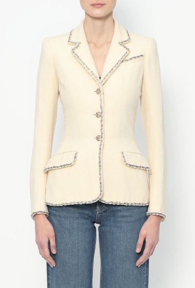 Chanel Lamé Trim Bouclé Jacket - 1