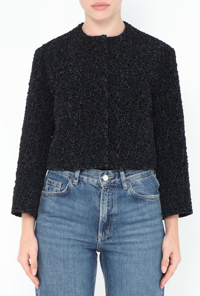 Dior Textured Floral Cropped Jacket - 1 Dior Textured Floral Cropped Jacket - 1