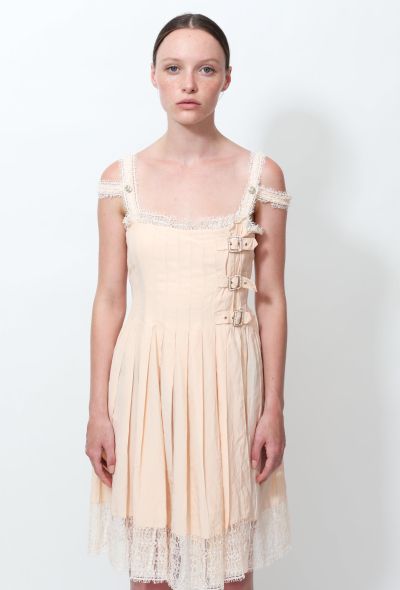                                         Lace & Silk Pleated Dress-1
