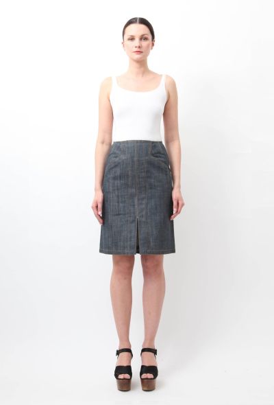                                         Corset-Tie Denim Skirt-1