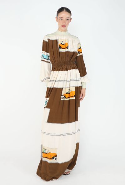 '70s Retro Pleated Silk Dress - 1