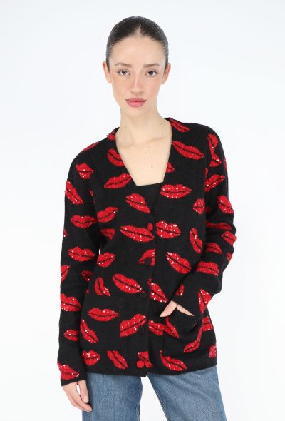 Saint Laurent 2016 Sequin Lip Mohair Cardigan - 2