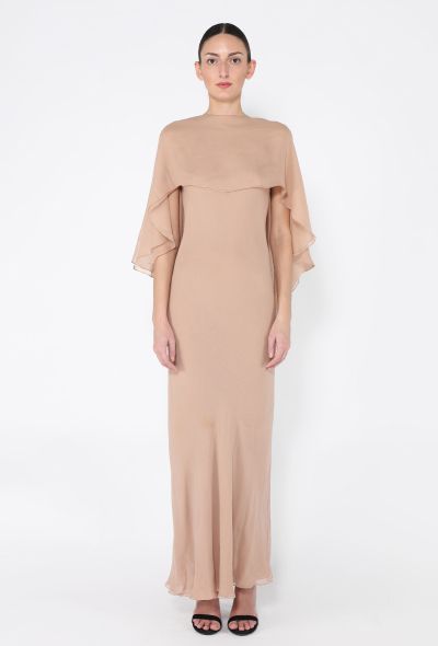 Halston RARE Early '70s Chiffon Cape Gown - 1