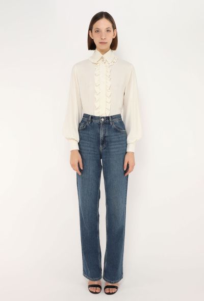 Chanel 2019 Ruffled Trim Silk Blouse - 2