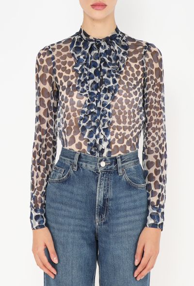 Prada S/S 2000 Printed Lavallière Blouse - 1 Prada S/S 2000 Printed Lavallière Blouse - 1