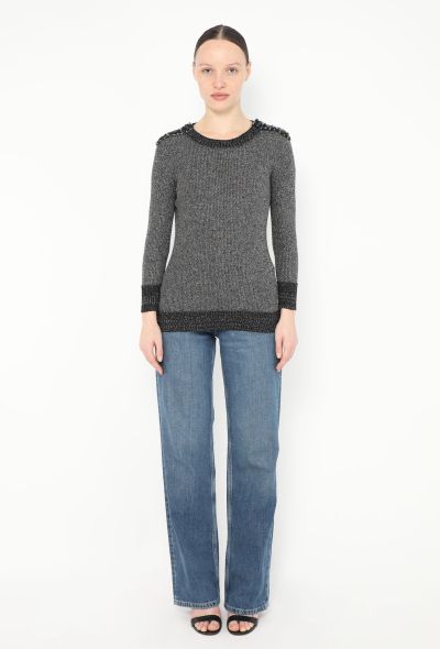 Chanel Lamé 'CC' Epaulette Sweater - 2