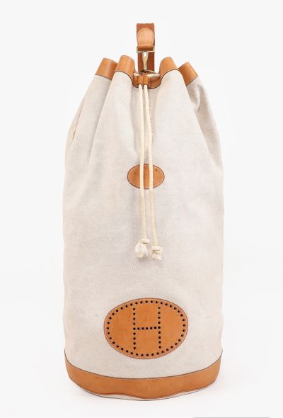 Hermès Vintage Toile & Vache Naturelle XL Matelot Bag - 1