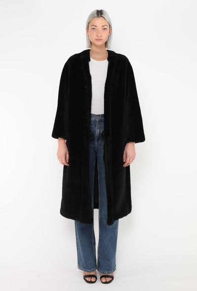 Givenchy Collarless Belted Shearling Coat - 2 Givenchy Collarless Belted Shearling Coat - 2