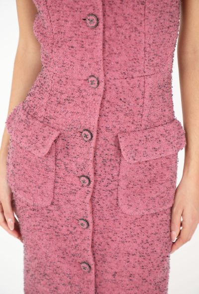 Chanel Collared Bouclé Tweed 'CC' Dress - 2