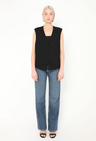 Yohji Yamamoto 1993 Embroidered Felted Vest - 2 Yohji Yamamoto 1993 Embroidered Felted Vest - 2