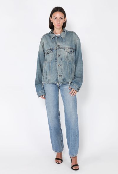 Balenciaga Distressed Logo Denim Jacket - 2