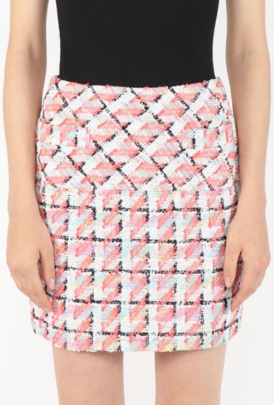 Chanel Houndstooth Tweed Mini Skirt, 1996 - 2