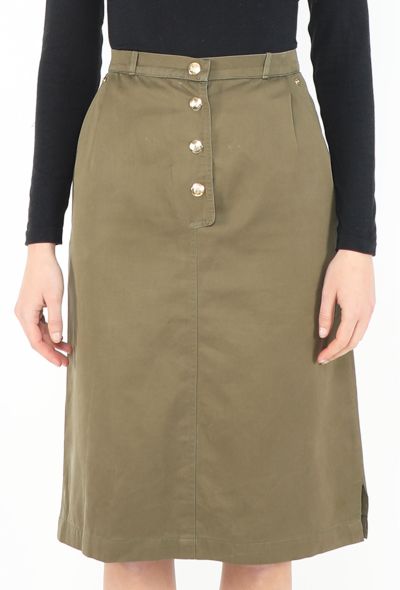 Céline Vintage Triomphe Cotton Skirt - 2