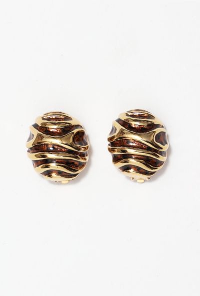                                         Goldtone Clip Earrings-1