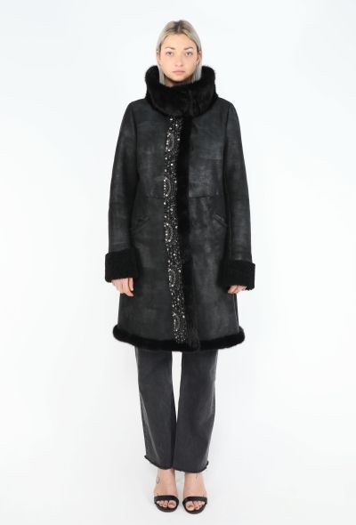 Prada Embellished Shearling-Lined Coat - 2