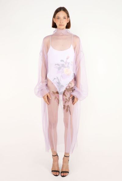 Dries Van Noten Rose Printed Mesh Kaftan, F/W 2019 - 1