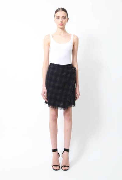                                         Wool Plaid Wrap Skirt-2