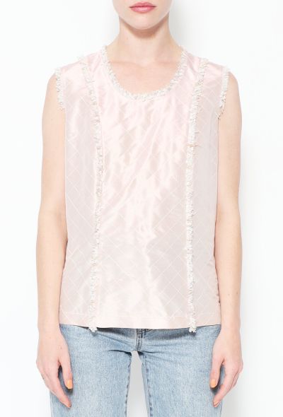                                         S/S 2004 Quilted Lace Trim Top-1