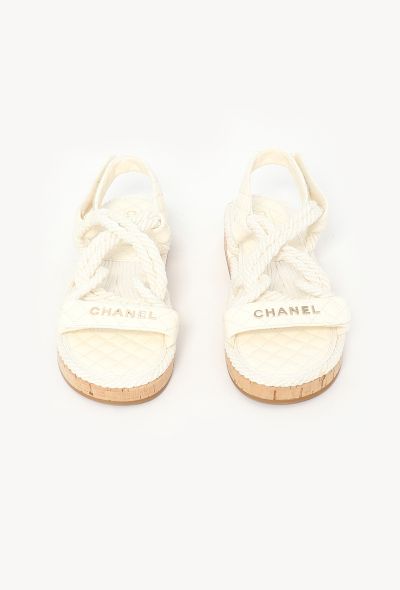Chanel 2021 'CC' Quilted Cord Sandals - 2 Chanel 2021 'CC' Quilted Cord Sandals - 2