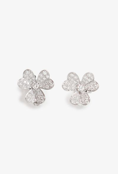 Van Cleef & Arpels 18k White Gold & Diamond Frivole Earrings - 1