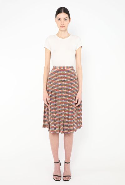 Céline '70s Abstract Pleated Silk Skirt - 1 Céline '70s Abstract Pleated Silk Skirt - 1