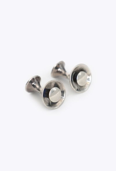 Hermès Vintage Sterling Rounded Cufflinks - 1