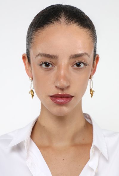 Modern Fine Jewelry Germano Gioielleria 18k Yellow Gold & Pearl Earrings - 1 Modern Fine Jewelry Germano Gioielleria 18k Yellow Gold & Pearl Earrings - 1