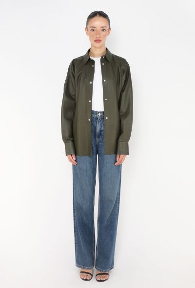 Loewe 2020 Khaki Lambskin Overshirt - 1