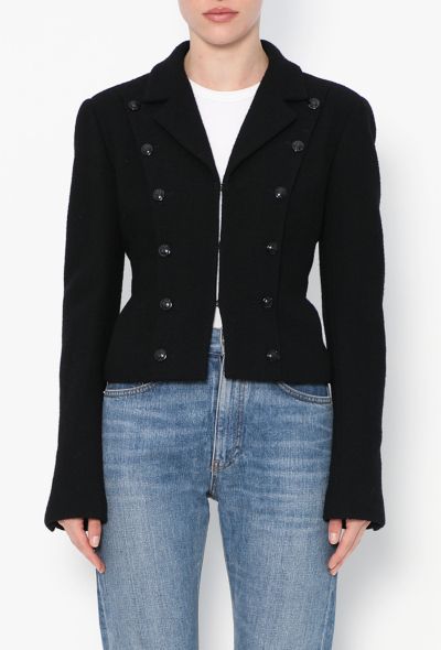 Chanel Cropped Bouclé Camélia Jacket - 1 Chanel Cropped Bouclé Camélia Jacket - 1