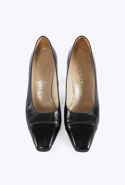 Chanel Vintage Leather Cap-Toe Pumps - 2