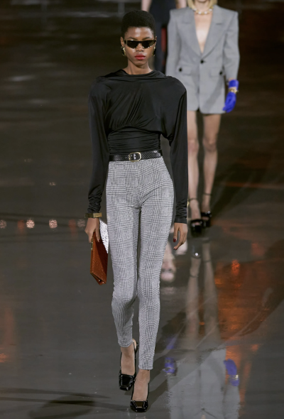 Saint Laurent S/S 2022 Herringbone Stretch Leggings - 2