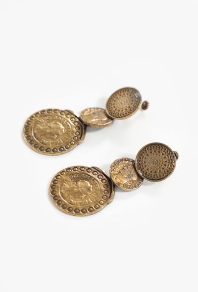 World Treasures Vintage Byzantine Coin Earrings - 2