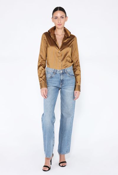 Romeo Gigli 2001 Striped Silk Blouse - 2